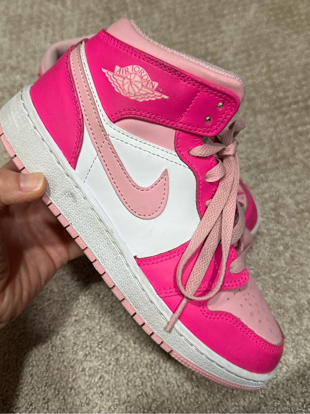 Nike Air Jordan 1 Mid White Fierce Pink - Picture 12 of 16